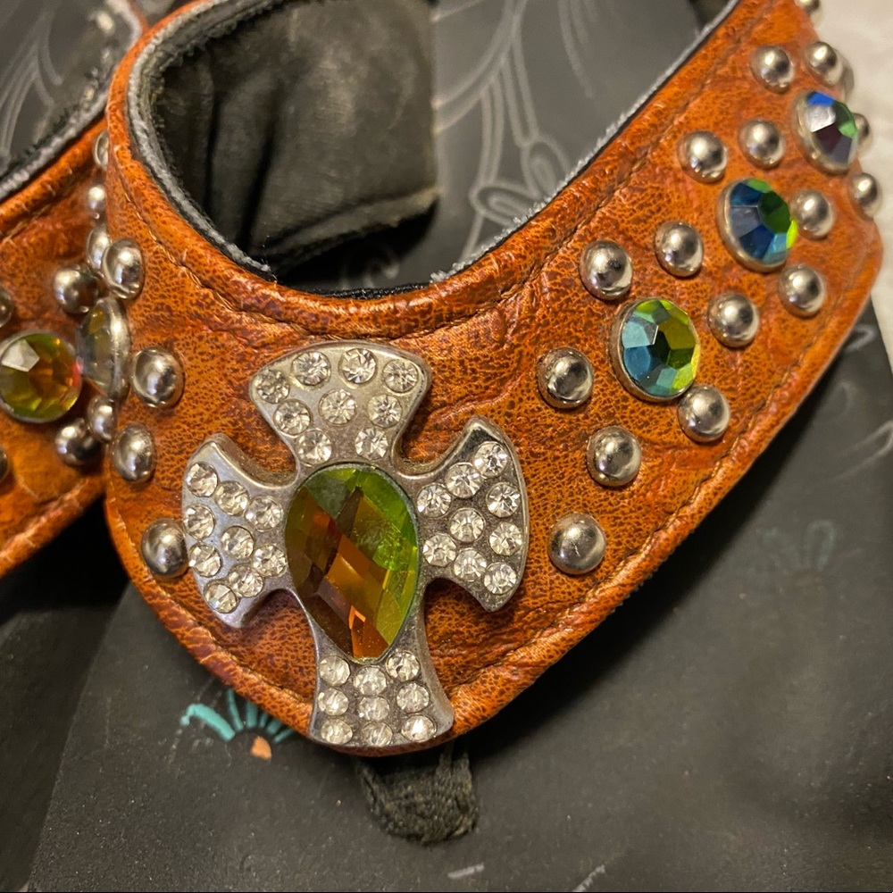 P&G Iridescent Crystal Rhinestone Flip Flops